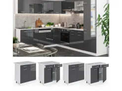 Vicco Küchenunterschrank R-Line Anthrazit Hochglanz/Weiß 80 cm ohne Arbeitsplatte