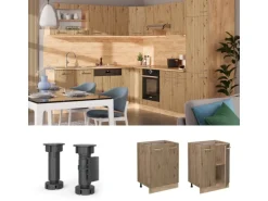 Vicco Küchenunterschrank R-Line Artisan-Eiche/Goldkraft Eiche 60 cm AP Eiche