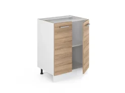 Vicco Küchenunterschrank R-Line Küchenkommode Sonoma/Weiß 60 cm ohne Arbeitsplatte