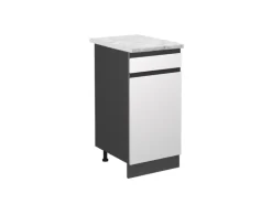 Vicco Küchenunterschrank R-Line Schubladenschrank für die Küche Weiß/Anthrazit AP Marmor