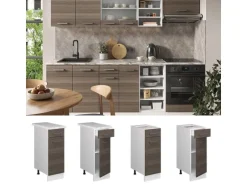 Vicco Küchenunterschrank R-Line Schubladenschrank für die Küche Grau/Weiß 30 cm ohne Arbeitsplatte