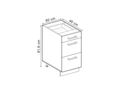 Vicco Küchenunterschrank R-Line Artisan-Eiche/Anthrazit 60 cm mit Schubladen ohne Arbeitsplatte