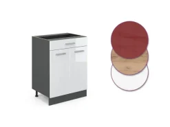 Vicco Küchenunterschrank R-Line Weiß Hochglanz 60 cm mit Schublade ohne Arbeitsplatte