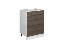 Vicco Küchenunterschrank R-Line Grau/Weiß 60 cm mit Schubladen ohne Arbeitsplatte