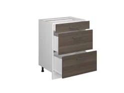 Vicco Küchenunterschrank R-Line Grau/Weiß 60 cm mit Schubladen ohne Arbeitsplatte