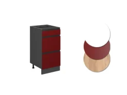 Vicco Küchenunterschrank R-Line Rot/Anthrazit 40 cm J-Shape mit Schubladen ohne Arbeitsplatte