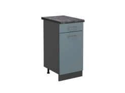 Vicco Küchenunterschrank R-Line Blau-Grau/Anthrazit 40 cm AP Anthrazit
