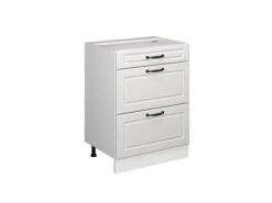 Vicco Küchenunterschrank R-Line Weiß Landhaus/Weiß 60 cm mit Schubladen ohne Arbeitsplatte