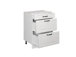 Vicco Küchenunterschrank R-Line Weiß Landhaus/Weiß 60 cm mit Schubladen ohne Arbeitsplatte