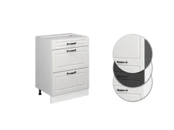 Vicco Küchenunterschrank R-Line Weiß Landhaus/Weiß 60 cm mit Schubladen ohne Arbeitsplatte