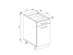Vicco Küchenunterschrank R-Line Goldkraft Eiche/Anthrazit 40 cm AP Anthrazit