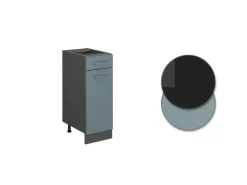 Vicco Küchenunterschrank R-Line Schubladenschrank für die Küche Blau-Grau/Anthrazit 30 cm AP Eiche