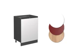 Vicco Küchenunterschrank R-Line Weiß/Anthrazit 60 cm J-Shape ohne Arbeitsplatte