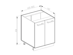Vicco Küchenunterschrank R-Line Küchenkommode Weiß Landhaus/Weiß 60 cm AP Eiche