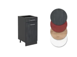 Vicco Küchenunterschrank R-Line Schwarz Beton/Anthrazit 40 cm AP Anthrazit