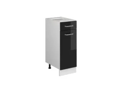 Vicco Küchenunterschrank R-Line Schwarz Hochglanz/Weiß 30 cm ohne Arbeitsplatte