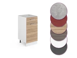 Vicco Küchenunterschrank R-Line Schubladenschrank für die Küche Sonoma/Weiß 40 cm AP Anthrazit