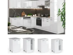 Vicco Küchenunterschrank R-Line Weiß Hochglanz/Weiß 60 cm ohne Arbeitsplatte