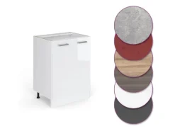 Vicco Küchenunterschrank R-Line Weiß Hochglanz/Weiß 60 cm ohne Arbeitsplatte