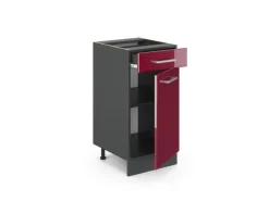 Vicco Küchenunterschrank R-Line Bordeaux Hochglanz/Anthrazit 40 cm AP Anthrazit