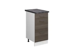 Vicco Küchenunterschrank R-Line Grau/Weiß 40 cm mit Schubladen AP Anthrazit