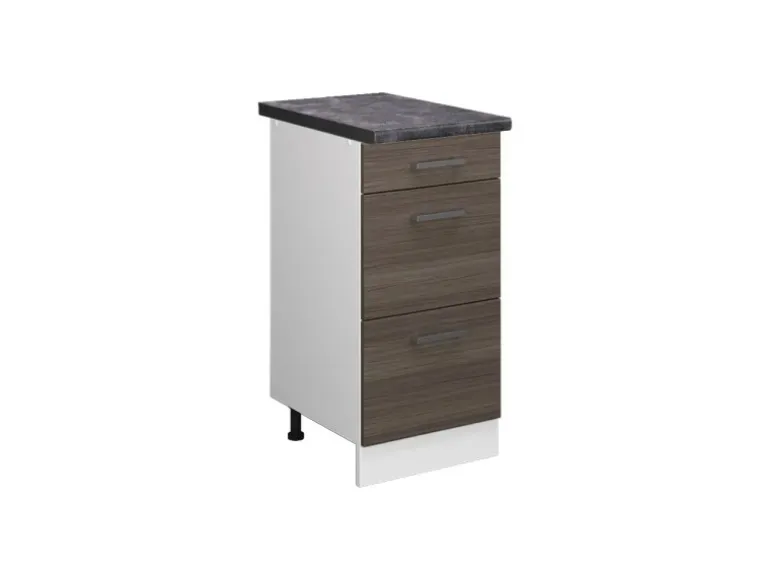 Vicco Küchenunterschrank R-Line Grau/Weiß 40 cm mit Schubladen AP Anthrazit