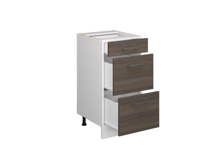 Vicco Küchenunterschrank R-Line Grau/Weiß 40 cm mit Schubladen AP Anthrazit