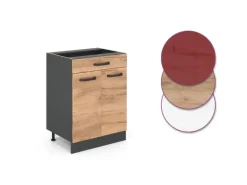 Vicco Küchenunterschrank R-Line Goldkraft Eiche 60 cm mit Schublade ohne Arbeitsplatte