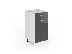 Vicco Küchenunterschrank R-Line Anthrazit Hochglanz/Weiß 40 cm ohne Arbeitsplatte