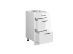 Vicco Küchenunterschrank R-Line Weiß Hochglanz/Weiß 40 cm mit Schubladen ohne Arbeitsplatte