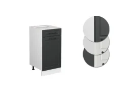 Vicco Küchenunterschrank R-Line Anthrazit Landhaus/Weiß 40 cm ohne Arbeitsplatte