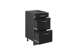 Vicco Küchenunterschrank R-Line Schwarz Hochglanz/Anthrazit 40 cm mit Schubladen AP Anthrazit