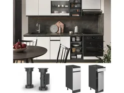 Vicco Küchenunterschrank R-Line Schubladenschrank für die Küche Weiß/Anthrazit 30 cm AP Anthrazit