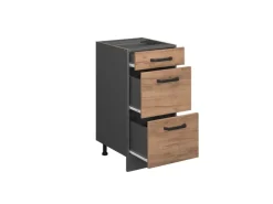 Vicco Küchenunterschrank R-Line Goldkraft Eiche/Anthrazit 40 cm mit Schubladen ohne Arbeitsplatte