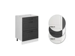 Vicco Küchenunterschrank R-Line Anthrazit Landhaus/Weiß 60 cm mit Schubladen ohne Arbeitsplatte