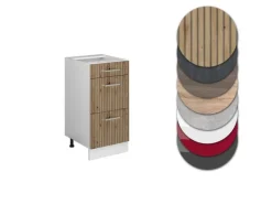 Vicco Küchenunterschrank R-Line Artisan-Eiche/Weiß 40 cm mit Schubladen ohne Arbeitsplatte