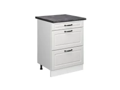 Vicco Küchenunterschrank R-Line Weiß Landhaus/Weiß 60 cm mit Schubladen AP Anthrazit