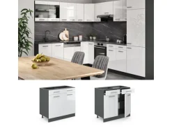 Vicco Küchenunterschrank R-Line Weiß Hochglanz 80 cm ohne Arbeitsplatte