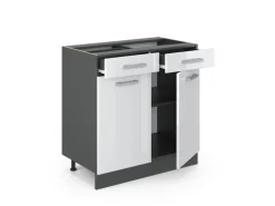 Vicco Küchenunterschrank R-Line Weiß Hochglanz 80 cm ohne Arbeitsplatte