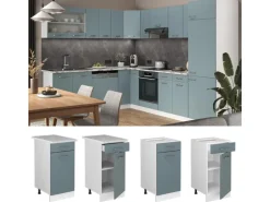 Vicco Küchenunterschrank R-Line Schubladenschrank für die Küche Blau-Grau/Weiß 40 cm AP Anthrazit