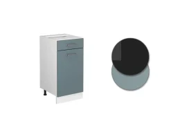 Vicco Küchenunterschrank R-Line Schubladenschrank für die Küche Blau-Grau/Weiß 40 cm AP Anthrazit