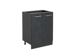 Vicco Küchenunterschrank R-Line Schwarz Beton/Anthrazit 60 cm ohne Arbeitsplatte
