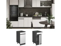 Vicco Küchenunterschrank R-Line Schubladenschrank für die Küche Weiß/Anthrazit 40 cm AP Anthrazit