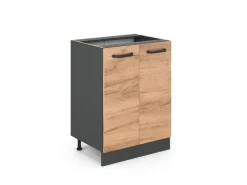 Vicco Küchenunterschrank R-Line Goldkraft Eiche/Anthrazit 60 cm ohne Arbeitsplatte