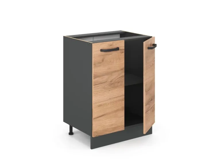 Vicco Küchenunterschrank R-Line Goldkraft Eiche/Anthrazit 60 cm ohne Arbeitsplatte