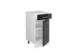 Vicco Küchenunterschrank R-Line Schwarz Hochglanz/Weiß 40 cm AP Anthrazit