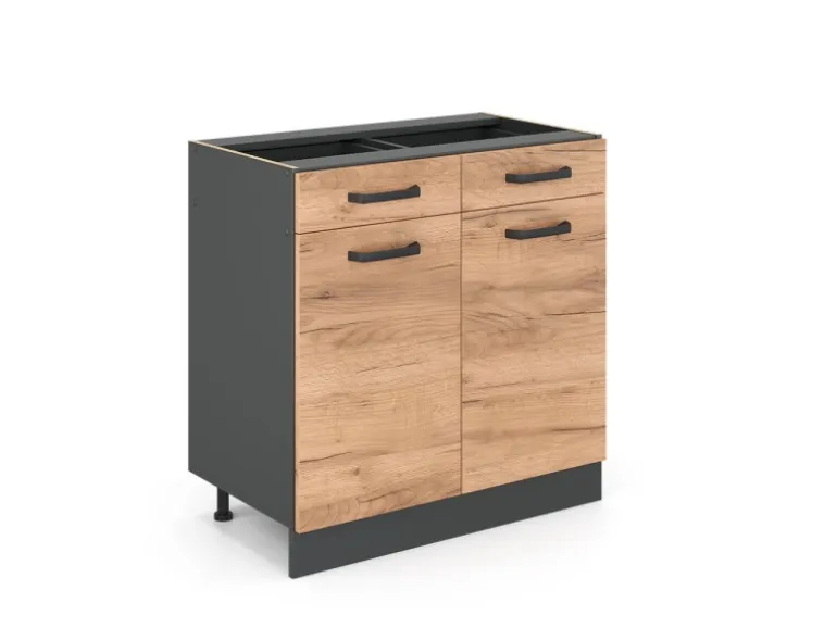 Vicco Küchenunterschrank R-Line Goldkraft Eiche 80 cm ohne Arbeitsplatte