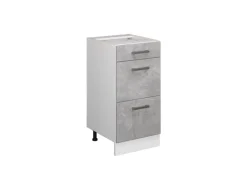 Vicco Küchenunterschrank R-Line Beton/Weiß 40 cm mit Schubladen ohne Arbeitsplatte