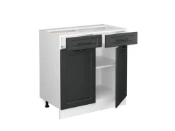 Vicco Küchenunterschrank R-Line Anthrazit Landhaus/Weiß 80 cm ohne Arbeitsplatte