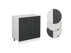 Vicco Küchenunterschrank R-Line Anthrazit Landhaus/Weiß 80 cm ohne Arbeitsplatte